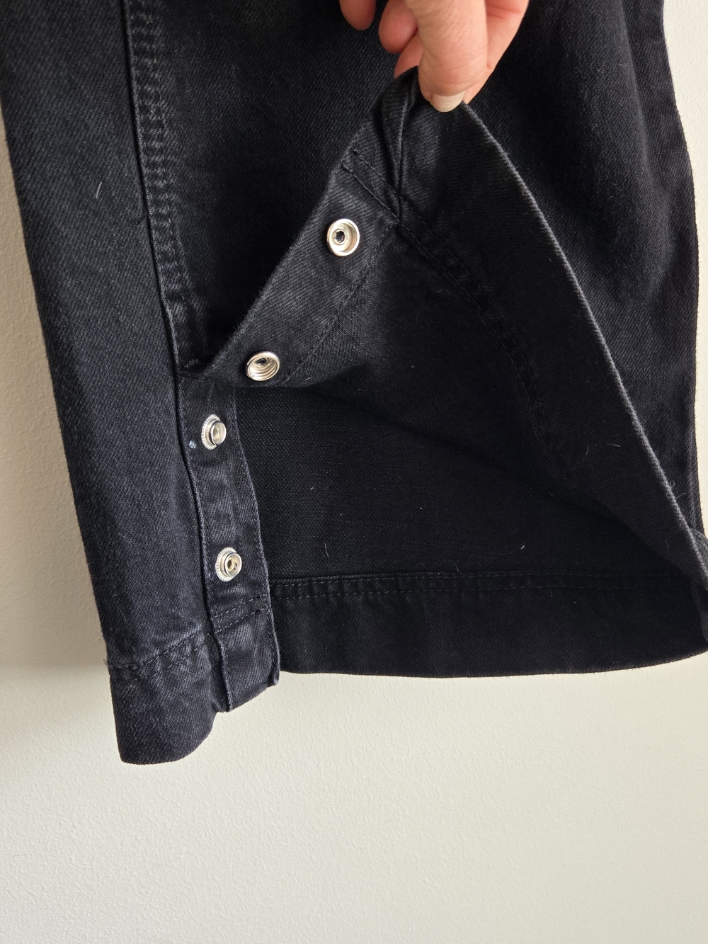 NWT We The Free Benji Black Wide-Leg Mid Rise Relaxed Jeans 27 - Picture 9 of 16